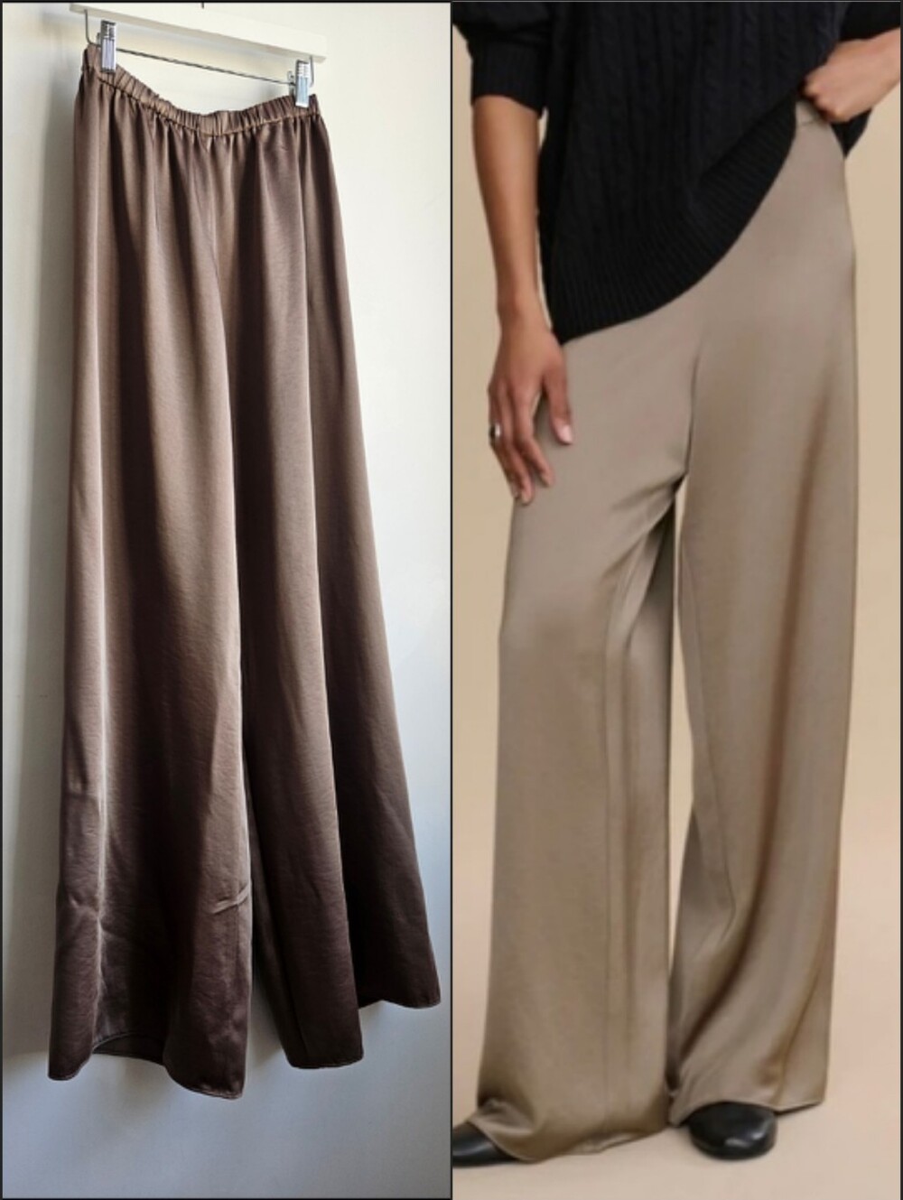 Jenni Kayne Demi Olio Lustrous Finish Wide-Leg Pull-On Pants